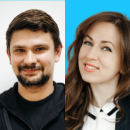 Photo of Dmytro Kukuruza and DIana Vyshnova, speakers at The UX Conference 2023